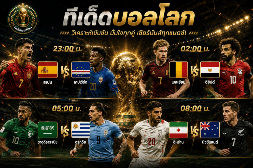 โปรแกรมบอลโลกวันนี้ พร้อมเวลาแข่งขันและคู่แข่งขัน