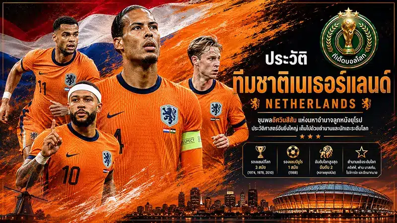 เจาะลึก ทีมชาติเนเธอร์แลนด์ (Netherlands) อัศวินสีส้มลุยบอลโลก