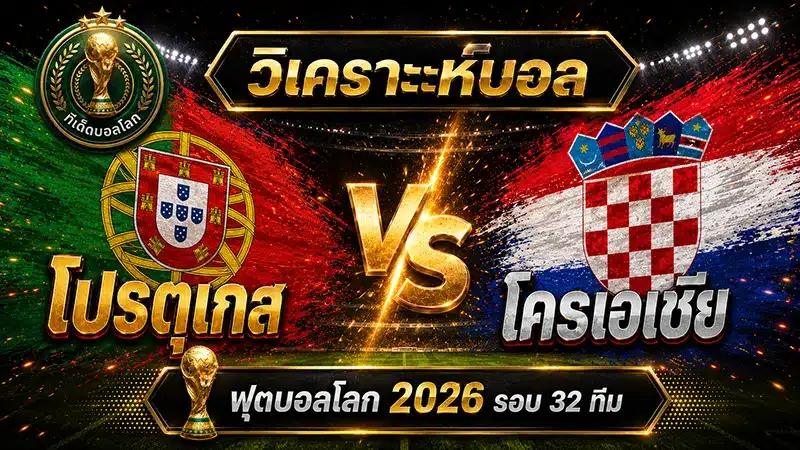 วิเคราะห์บอล โปรตุเกส vs โครเอเชีย ฟุตบอลโลก 2026 รอบ 32 ทีม พร้อมฟันธงสกอร์