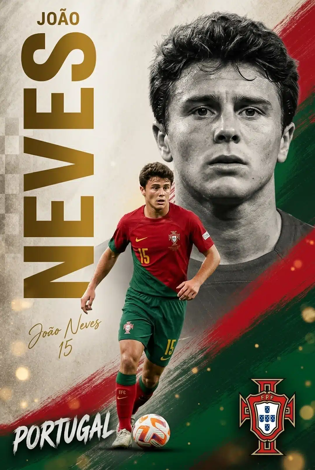 João Neves เจา เนเวส มิดฟิลด์ทีมชาติโปรตุเกส ภาพปกโปรไฟล์ปี 2026