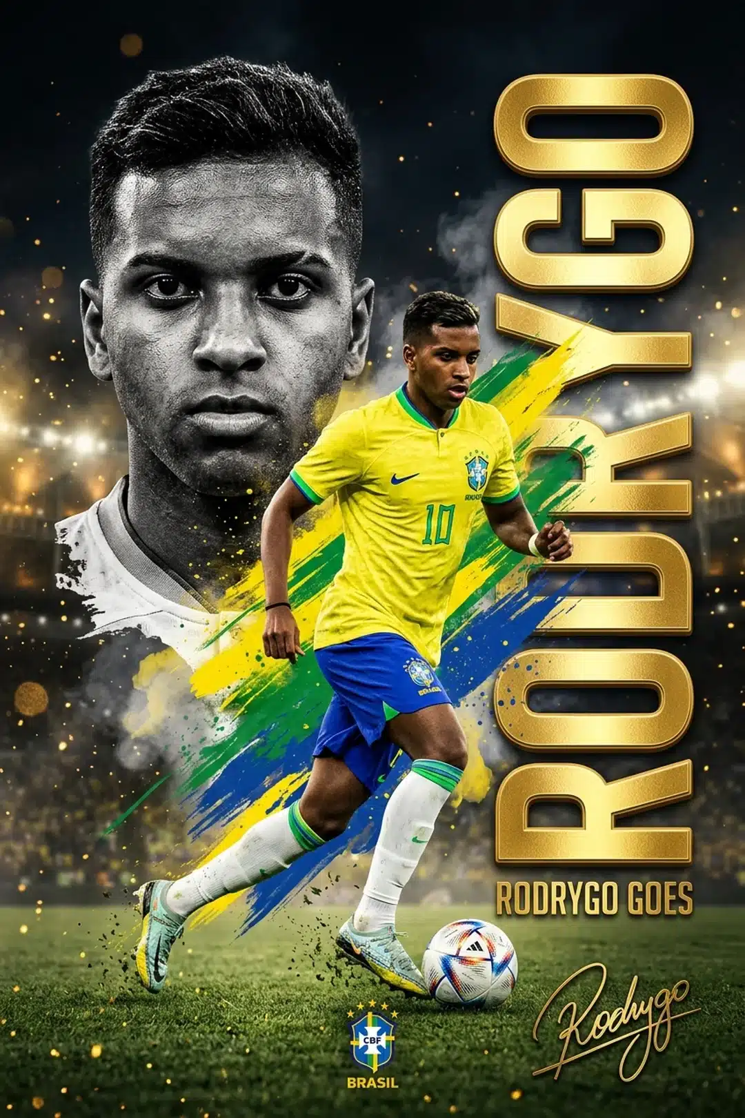 Rodrygo Goes โรดรีโก้ กองหน้าทีมชาติบราซิล ภาพปกโปรไฟล์ปี 2026