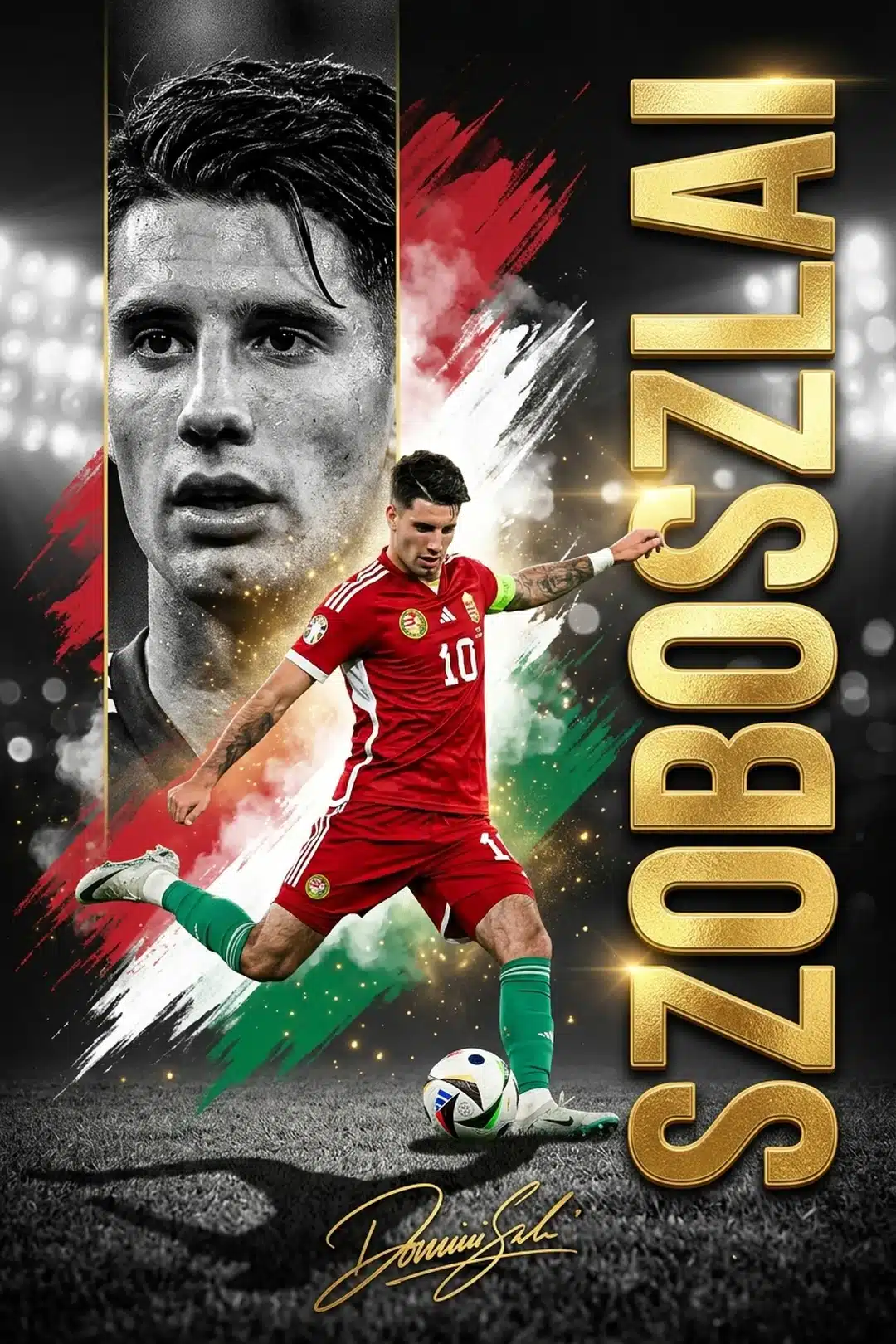 Dominik Szoboszlai โดมินิก โซโบสไล กองกลางทีมชาติฮังการี ภาพปกโปรไฟล์ปี 2026